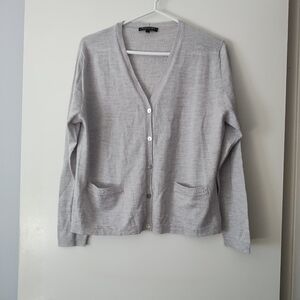 MARLOWE Grey Cashmere Blend Cardigan L